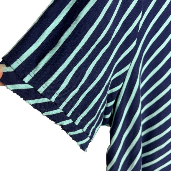 Soft Surroundings Indra Blue Stripe Short Sleeve Top XL - Picture 3 of 6